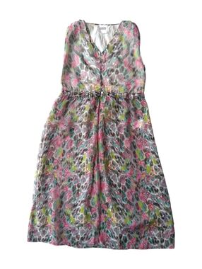 KOOVS Dress Maxi  Animal Print colourful  sheer split front skirt